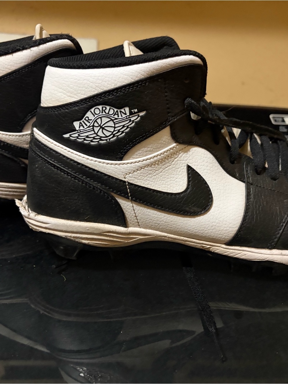 Jordan Men's Black and White High-Top Athletic Cleats